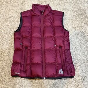 Eddie Bauer First Ascent Vest Womens Small Red EB800 Down Puffer Zip Pockets